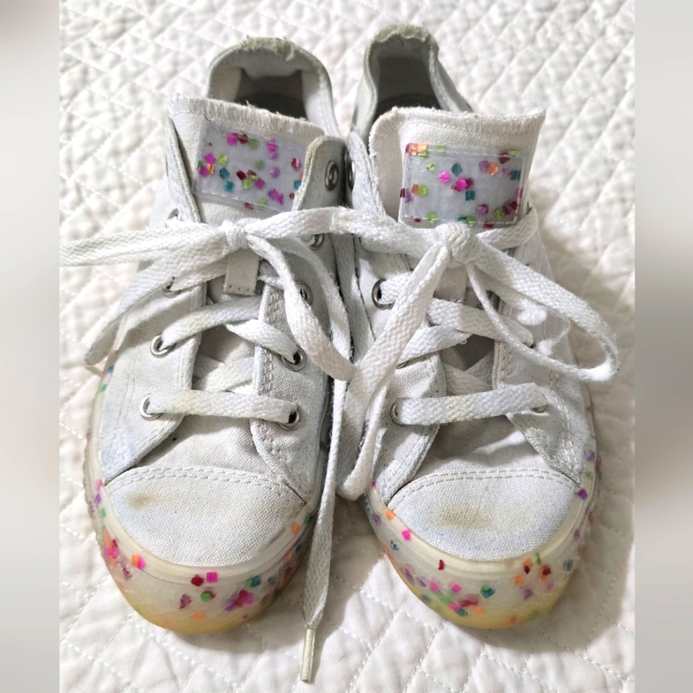 Converse White Sneakers High-Top Canvas With Multi Specks